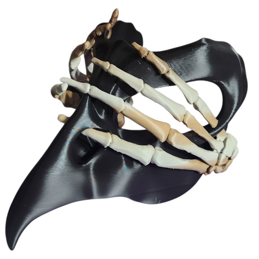 Ravens Head with Bone Fingers Mask Decoration